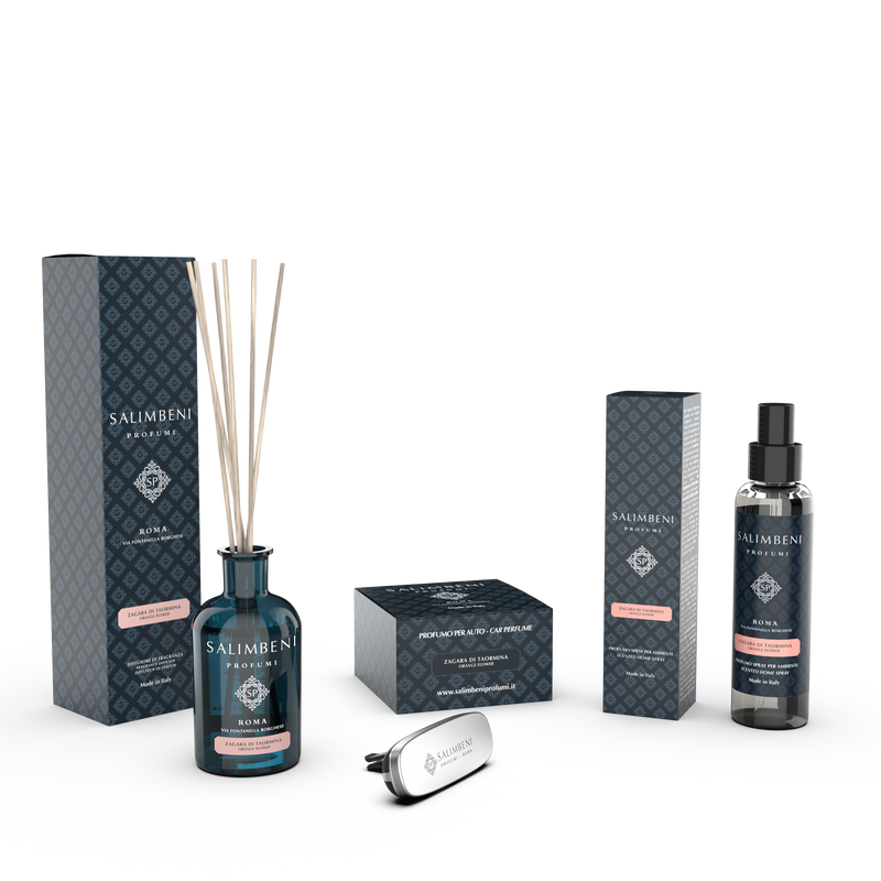 Taormina Oranjebloesem 250ml + Autoparfum Mat Wit Taormina Oranjebloesem + Huisparfum Spray 150ml Taormina Oranjebloesem
