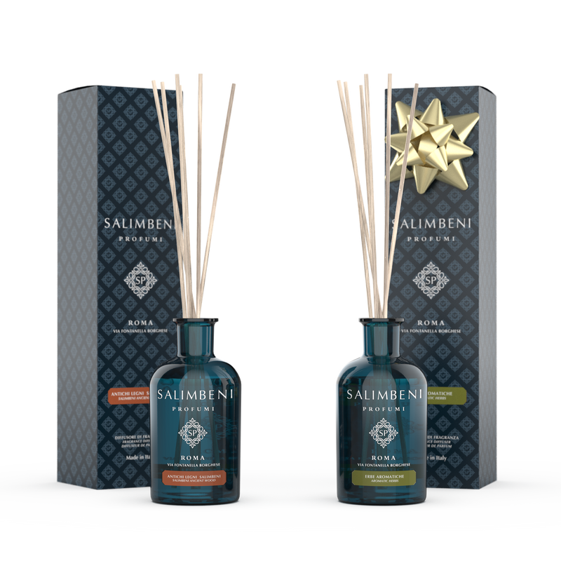 Salimbeni Antiek Hout 100 ml + Geurstokjes 100 ml GEUR NAAR KEUZE