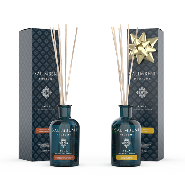 100ml Salimbeni Antiek Hout Geurstokjes + 100ml Bittere Citrus Geurstokjes
