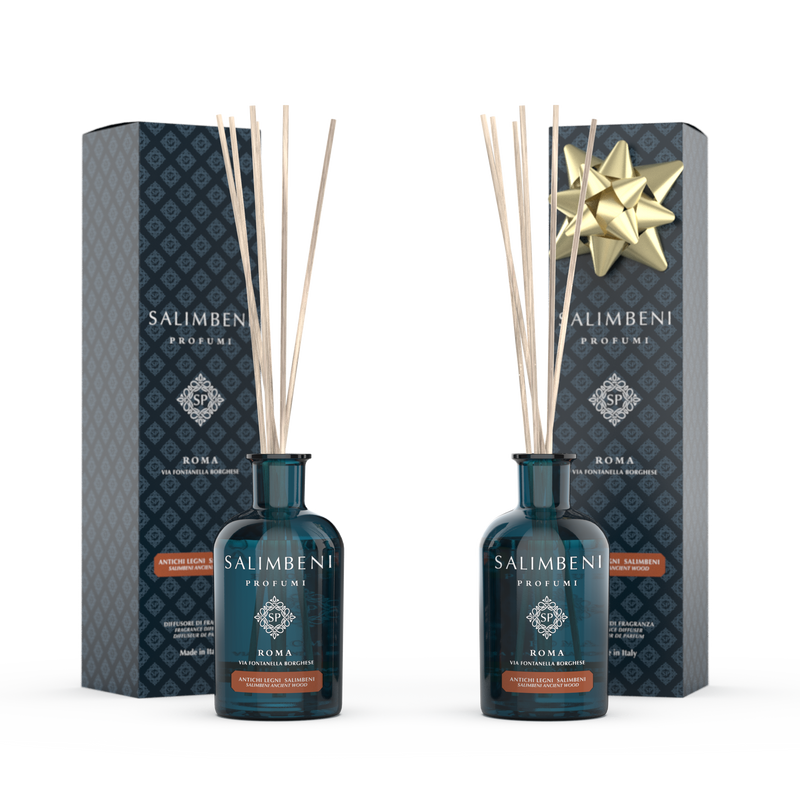 Salimbeni Antiek Hout 100 ml + Geurstokjes 100 ml GEUR NAAR KEUZE