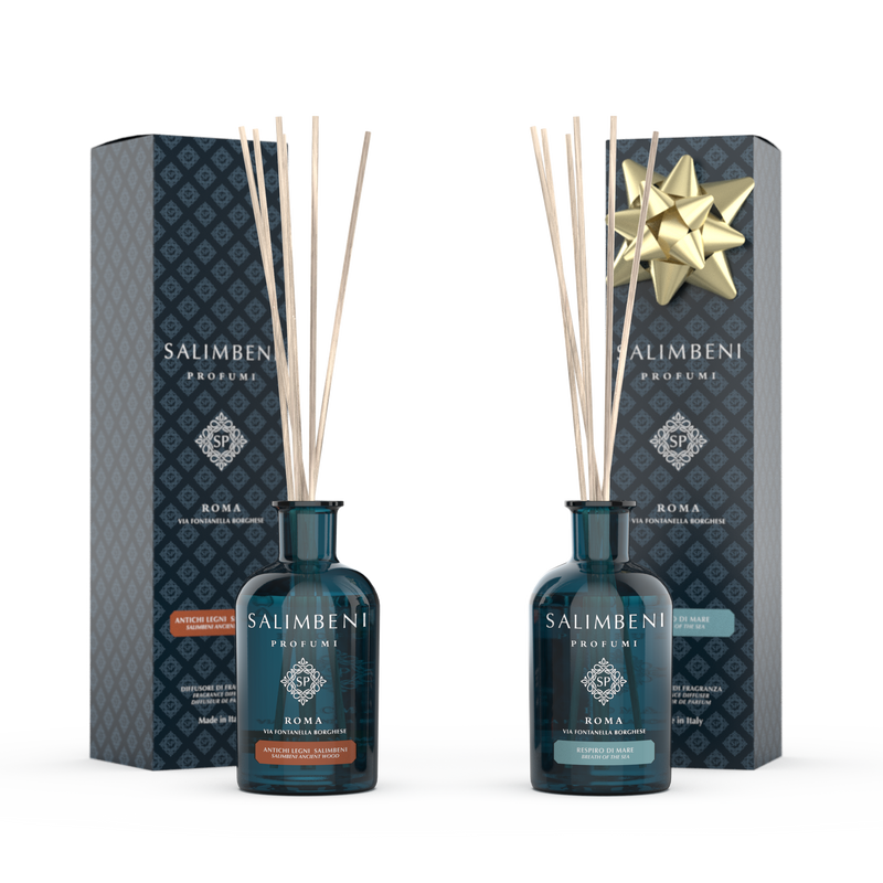 Salimbeni Antiek Hout 100 ml + Geurstokjes 100 ml GEUR NAAR KEUZE