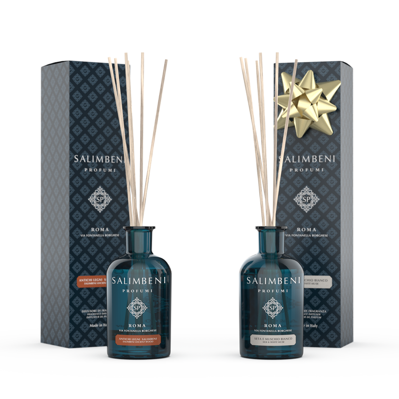 Salimbeni Antiek Hout 100 ml + Geurstokjes 100 ml GEUR NAAR KEUZE