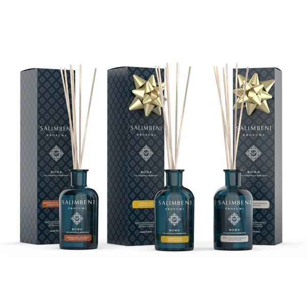 Salimbeni Antiek Hout 100 ml + Zijde en Witte Muskus 100 ml + Bittere Citrus 100 ml