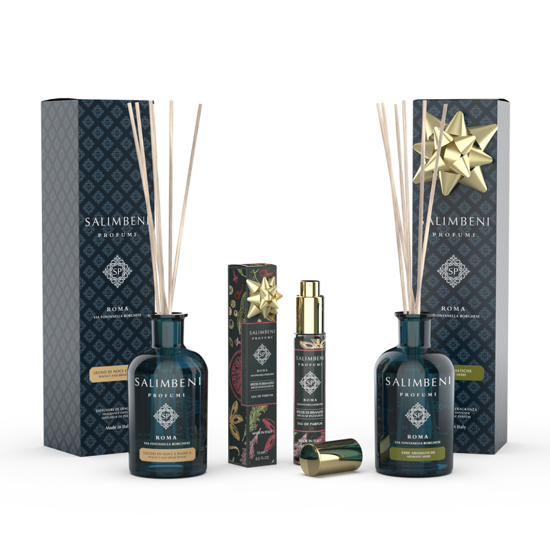 3 Keuzen ( 100 ml Notenhout en Bruyère Geurstokjes + 100 ml Aromatische Kruiden Geurstokjes + 15 ml Kruiden van Byzantion Eau de Parfum)