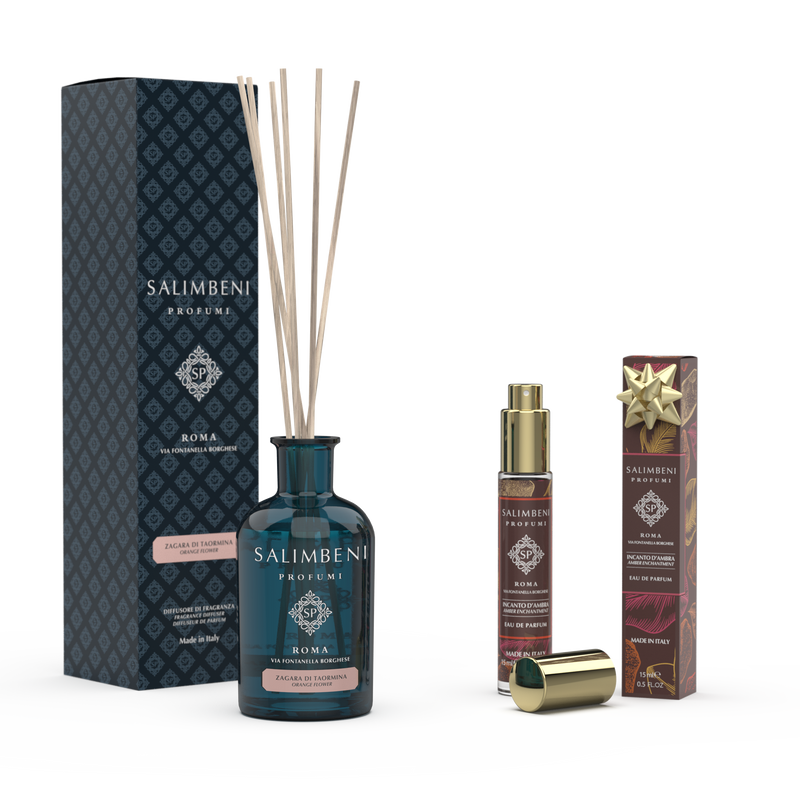 100 ml Taormina Oranjebloessem Geurstokjes + Eau de Parfum 15 ml - Amber Betovering