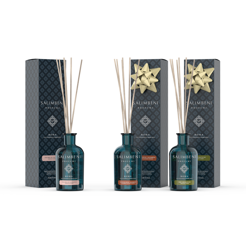 Taormina Oranjebloesem 100 ml + Salimbeni Antiek Hout 100 ml + Aromatische Kruiden 100 ml