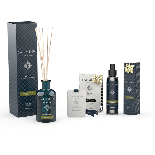 Aromatische Kruiden Geurstokjes 250 ml + Geurkaarten voor de Kledingkast (3 stuks) - Linnen in de Lente + 150 ml Aromatische Kruiden Huisparfum Spray