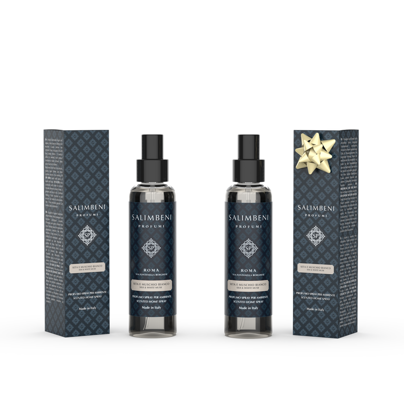 Huisparfum Spray 150 ml Zijde en Witte Muskus + Huisparfum Spray 150 ml Zijde en Witte Muskus om GRATIS TE PROBEREN