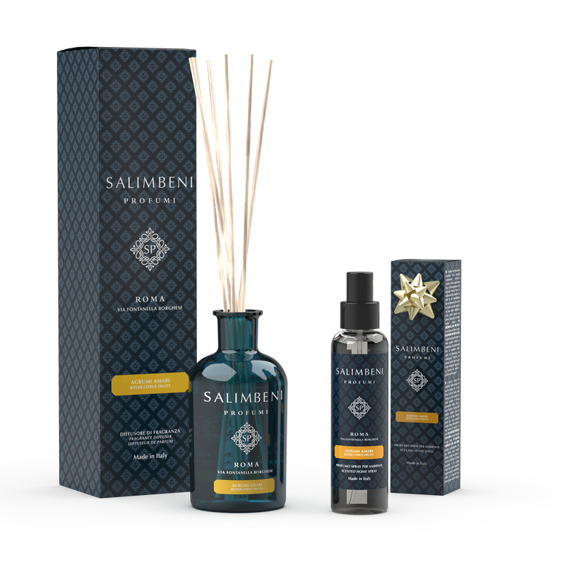 250 ml Bittere Citrus Geurstokjes + 150 ml Bittere Citrus Huisparfum Spray