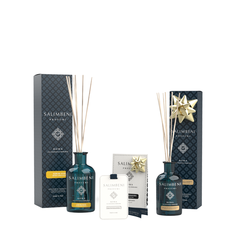 250ml Bittere Citrus + Geurkaarten (3 stuks) - Linnen in de Lente + 100ml Notenhout en Bruyère