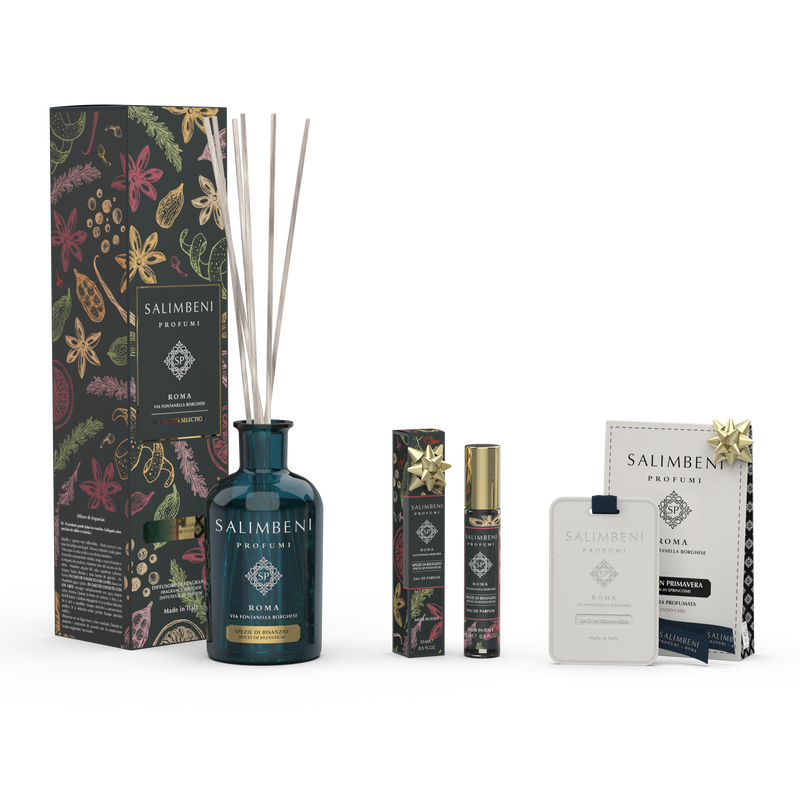 Kruiden van Byzantion 250 ml + Reisparfum Eau de Parfum 15 ml Kruiden van Byzantion + Geurkaarten Linnen in de Lente (3 stuks)