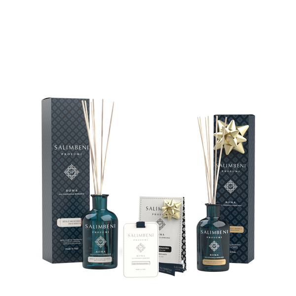 250ml Zijde en Witte Muskus + Geurkaarten (3 stuks) - Linnen in de Lente + 100ml Notenhout en Bruyère