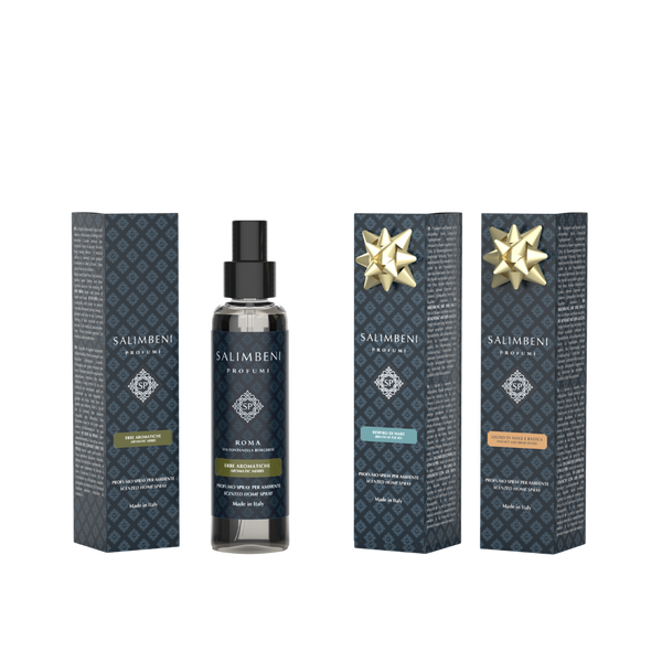 3 Huisparfum Spray 150ml (Aromatische Kruiden + Adem Van de Zee + Notenhout en Bruyère)