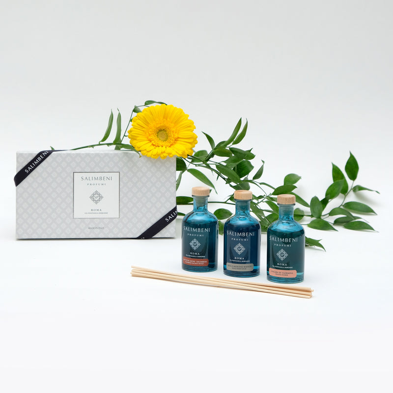 Premium Cadeaupakket (Salimbeni Antiek Hout 100 ml + Aromatische Kruiden 100 ml + Adem van de Zee 100 ml)