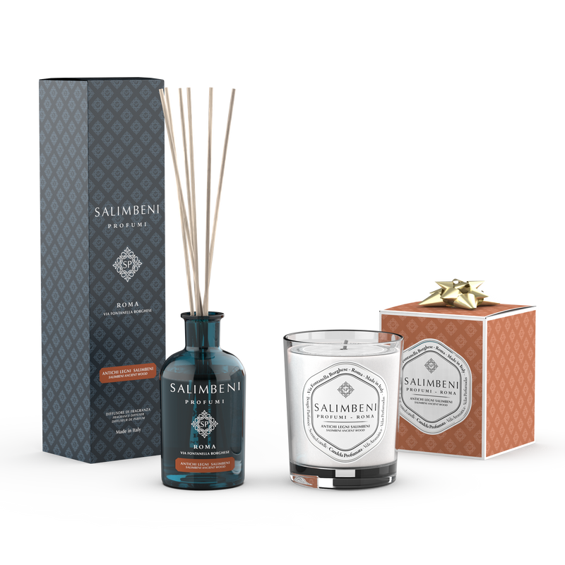 Salimbeni Antiek Hout 100 ml + Geurkaars Antiiek Hout Salimbeni GRATIS