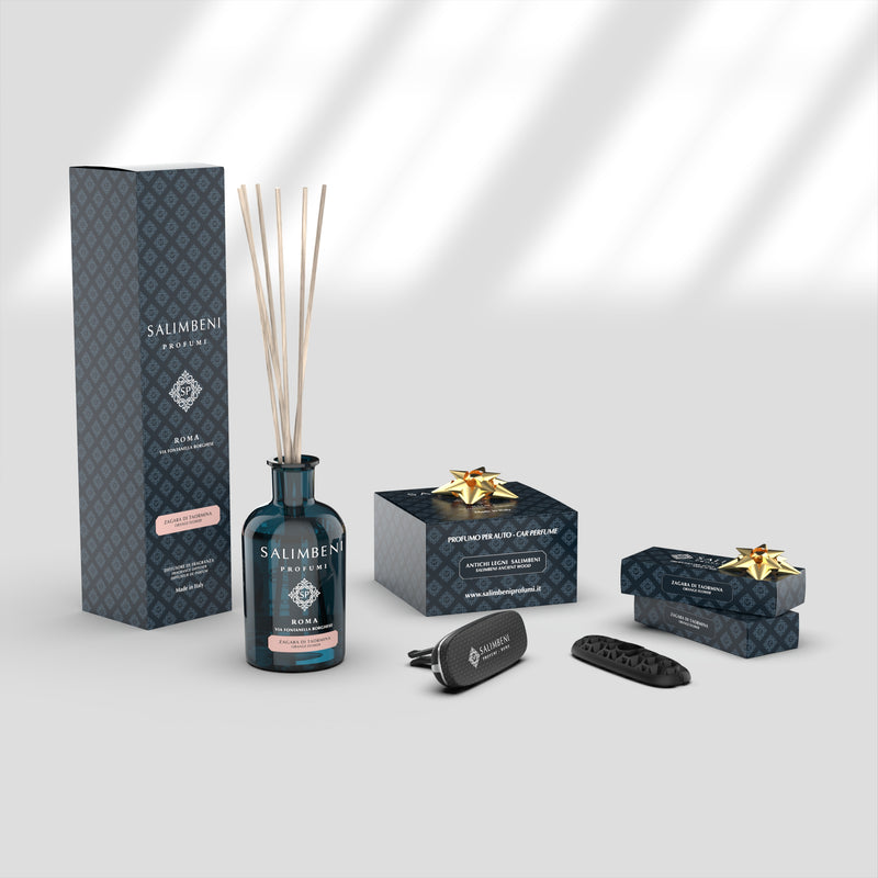 Taormina Oranjebloesem 100 ml + Antiek Hout Autoparfum Carbon Afwerking + 2x Navulling Autoparfum