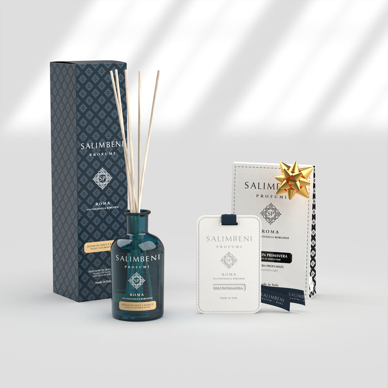 Notenhout en Bruyère 100 ml + Geurkaarten voor de kledingkast (3 stuks)