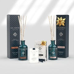 Salimbeni Antiek Hout 250 ml + Taormina Oranjebloesem 100 ml + Verpakking met Geurk - Linnen in de Lente