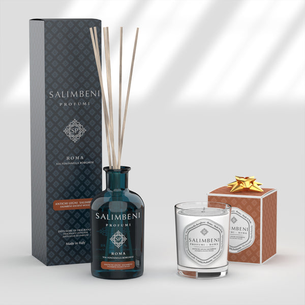 Salimbeni Antiek Hout 250 ml + Salimbeni Antiek Hout Geurkaarsen 190g