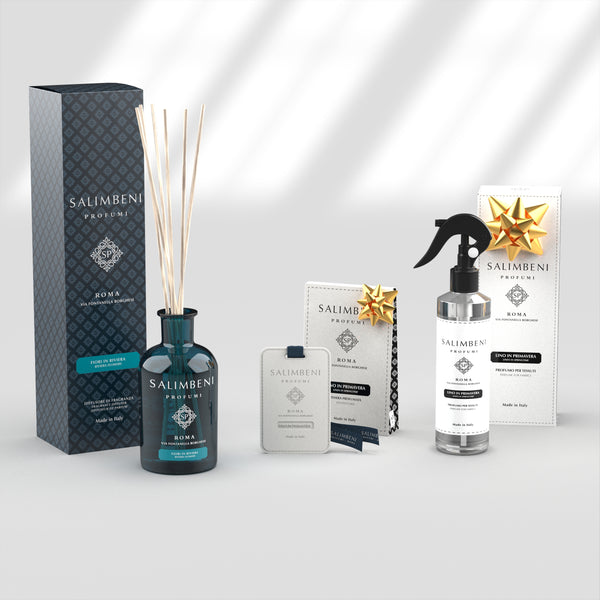 250ml Bloemenrivièra + 250ml Textielspray - Linnen in de Lente + Geurkaarten (3 stuks) - Linnen in de Lente