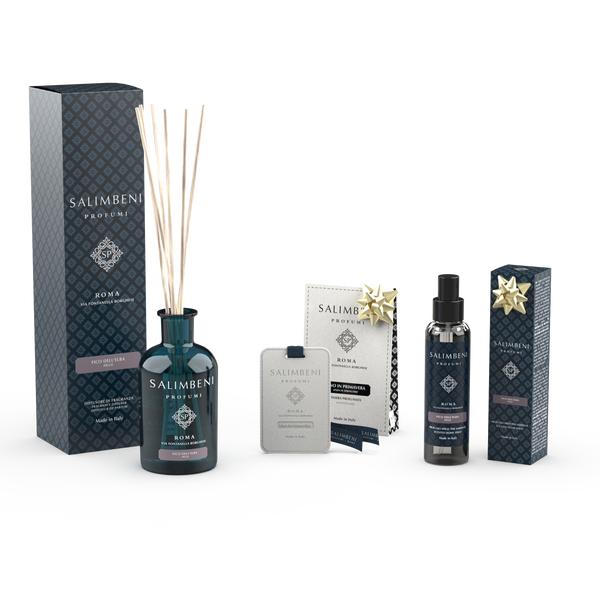 Elba Vijg Geurstokjes 250 ml + Geurkaarten voor de Kledingkast (3 stuks) - Linnen in de Lente + 150 ml Elba Vijg Huisparfum Spray