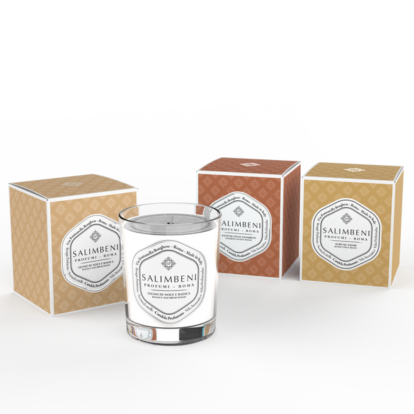 Geurkaars Notenhout en Bruyère + Geurkaars Salimbeni Antiek Hout + Geurkaars Bittere Citrus