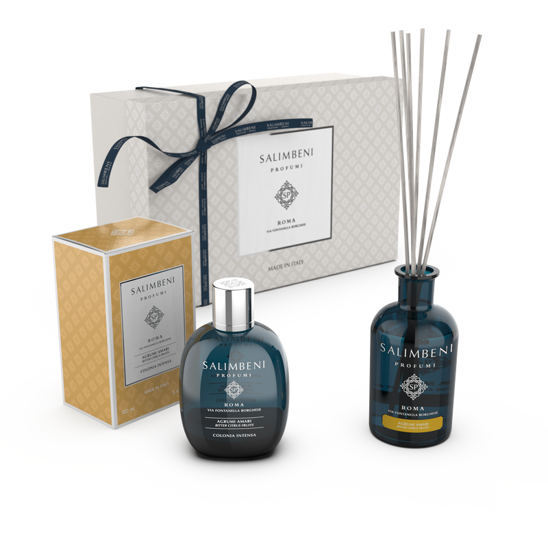 Premium Cadeaupakket  (100 ml Intense Eau de Cologne + 100 ml Geurstokjes + Cadeauverpakking)