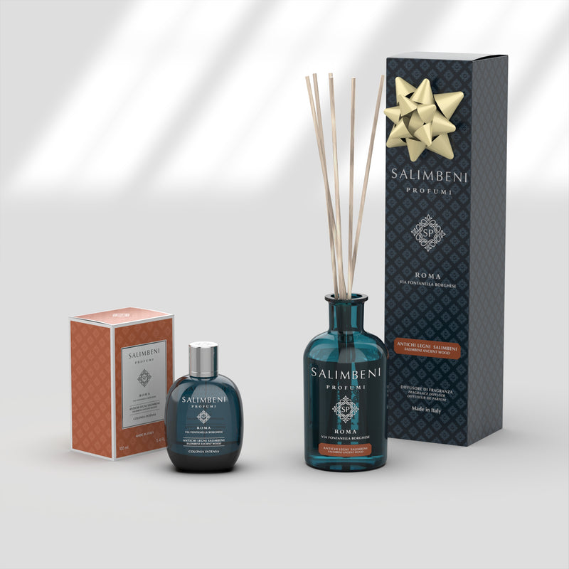 Intense Eau de Cologne 100 ml - Antiek Hout + Geurstokjes Antiek Hout 250 ml