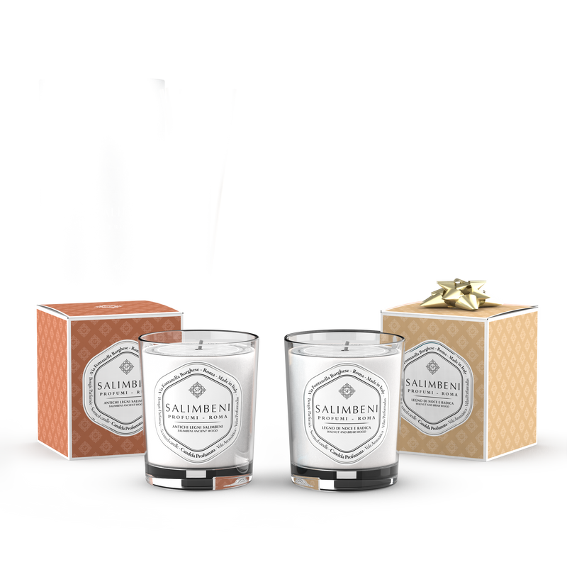 190 gr Geurkaars Salimbeni Antiek Hout + 190 gr Geurkaars NAAR KEUZE om GRATIS TE PROBEREN