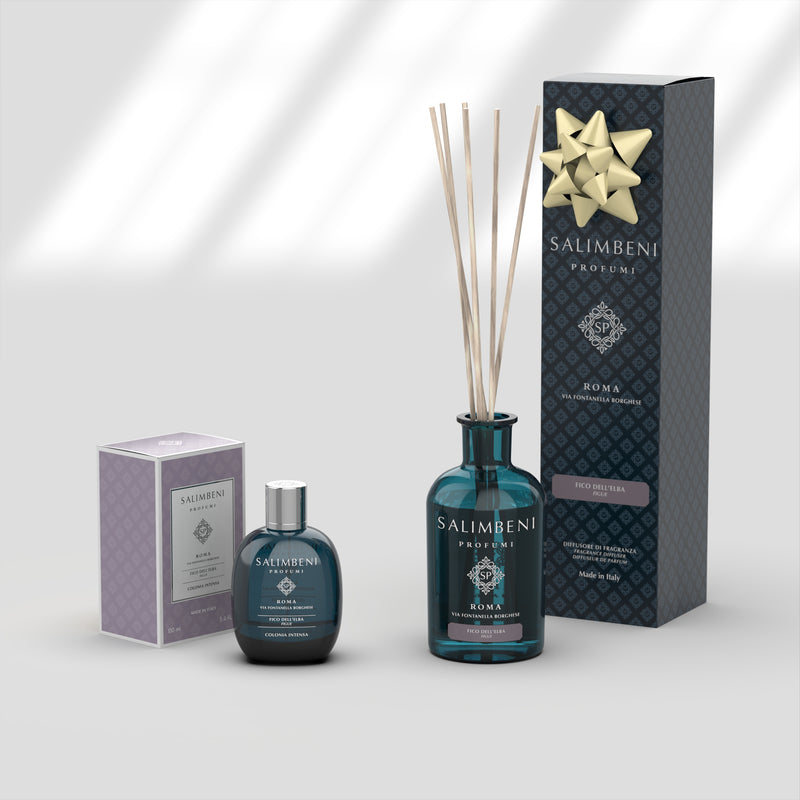 Intense Eau de Cologne 100 ml - Elba Vijg + Geurstokjes Elba Vijg 250 ml
