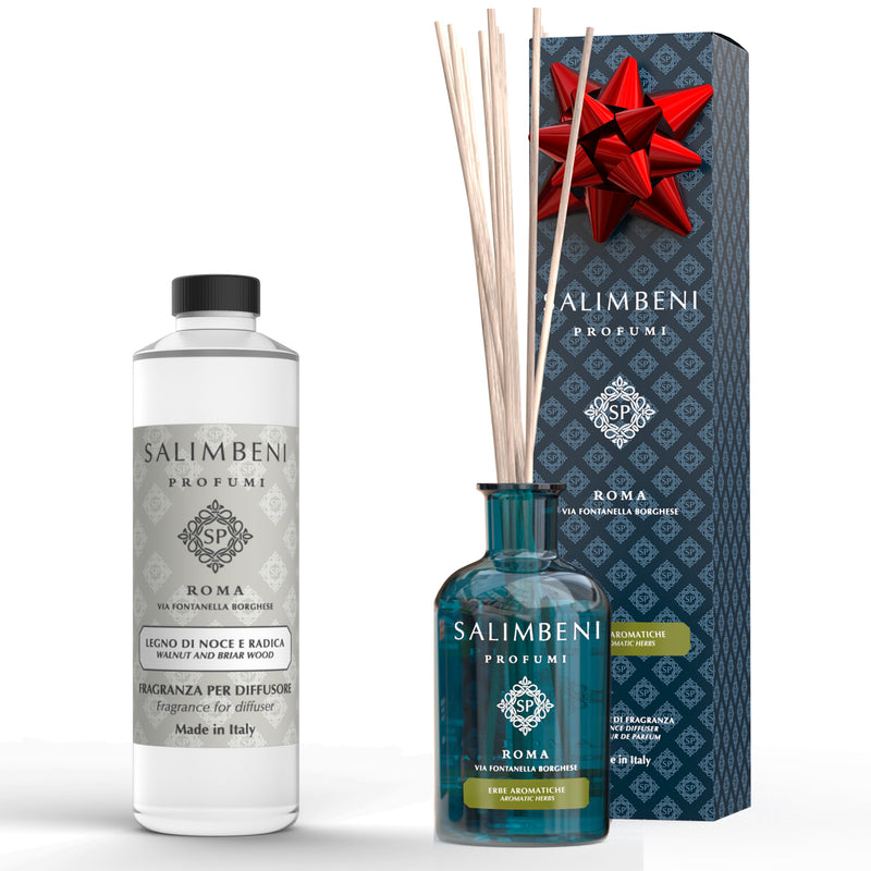 Navulling - Notenhout en Bruyère 250 ml + Aromatische Kruiden 100 ml