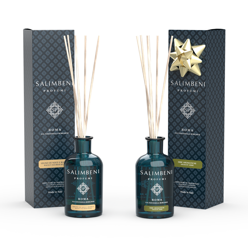 Notenhout en Bruyère Geurstokjes 250 ml + Aromatische Kruiden Geurstokjes 250 ml GRATIS
