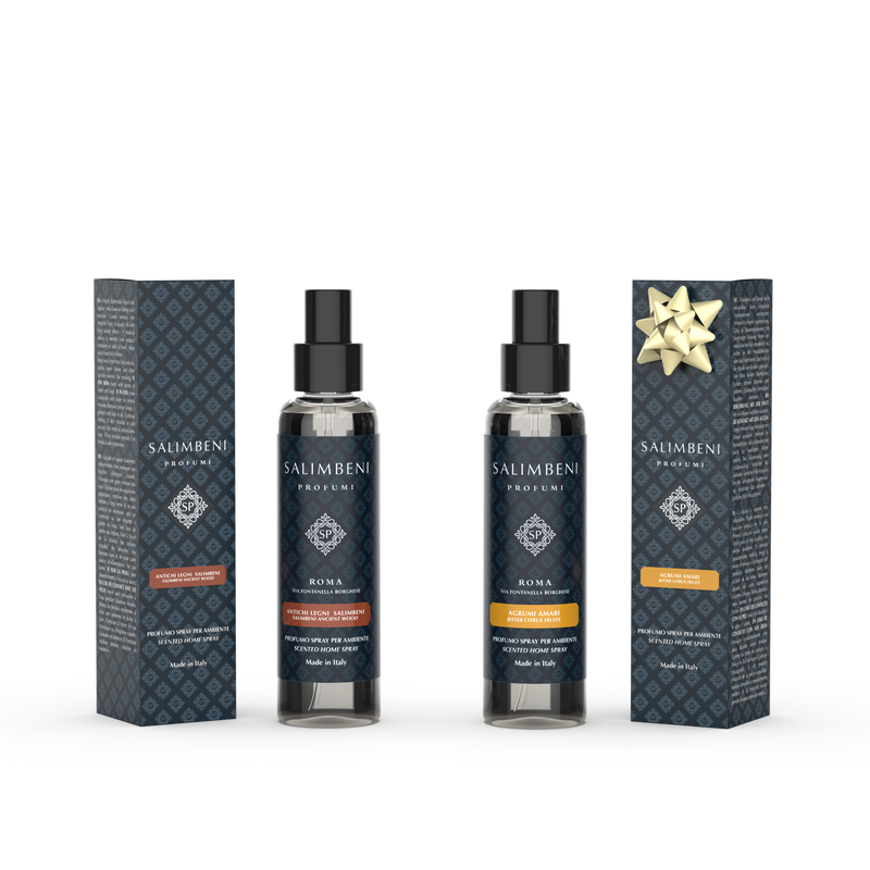 Huisparfum Spray 150 ml - Antiek Hout Salimbeni + Huisparfum Spray 150 ml (NAAR KEUZE)
