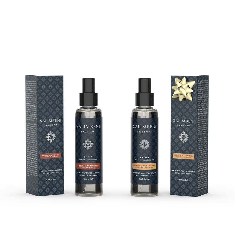 Huisparfum Spray 150 ml - Antiek Hout Salimbeni + Huisparfum Spray 150 ml (NAAR KEUZE)
